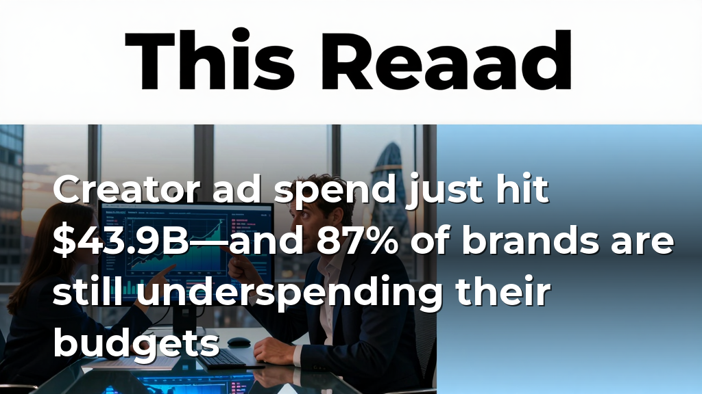 Creator ad spend just hit $43.9B—and 87% of brands are still underspending their budgets