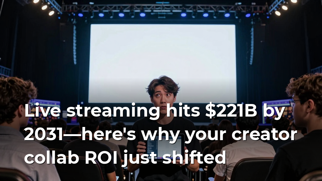 Live streaming hits $221B by 2031—here's why your creator collab ROI just shifted