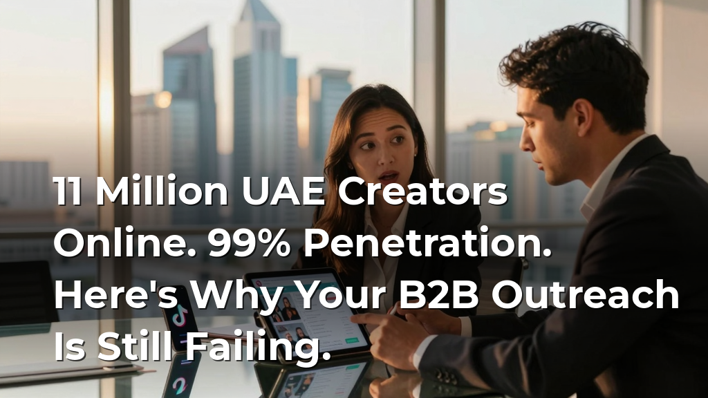 11 Million UAE Creators Online. 99% Penetration. Here's Why Your B2B Outreach Is Still Failing.