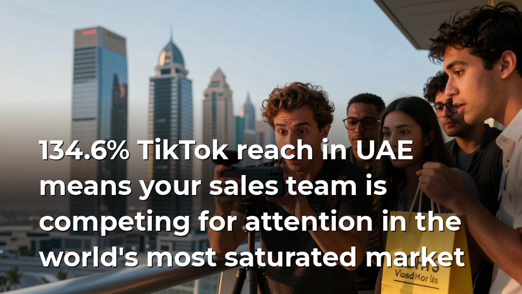 134.6% TikTok reach in UAE means your sales team is competing for attention in the world's most saturated market