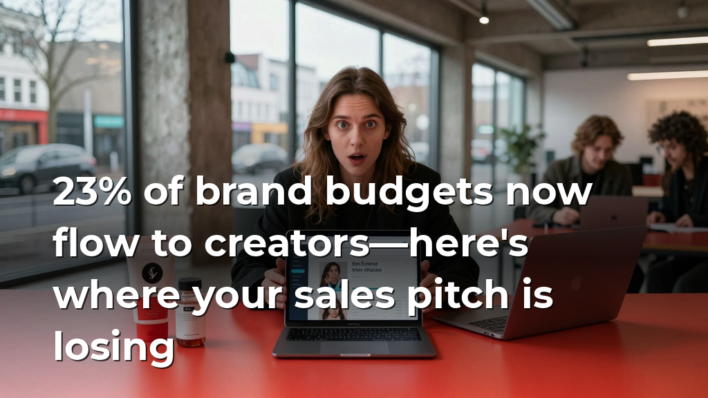 23% of brand budgets now flow to creators—here's where your sales pitch is losing