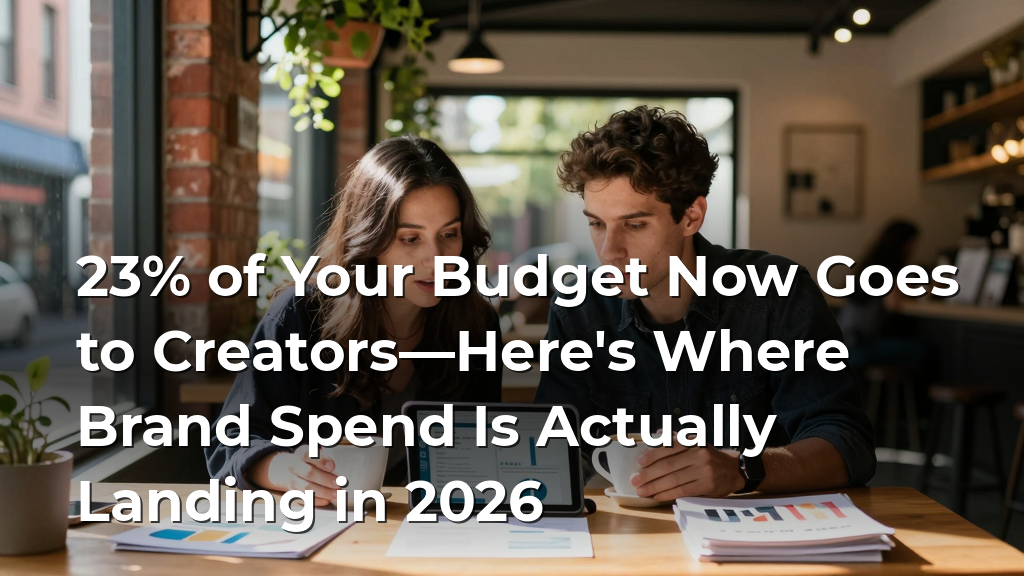 23% of Your Budget Now Goes to Creators—Here's Where Brand Spend Is Actually Landing in 2026