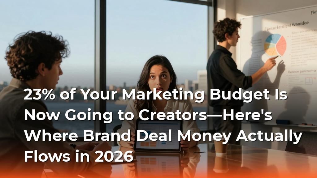 23% of Your Marketing Budget Is Now Going to Creators—Here's Where Brand Deal Money Actually Flows in 2026