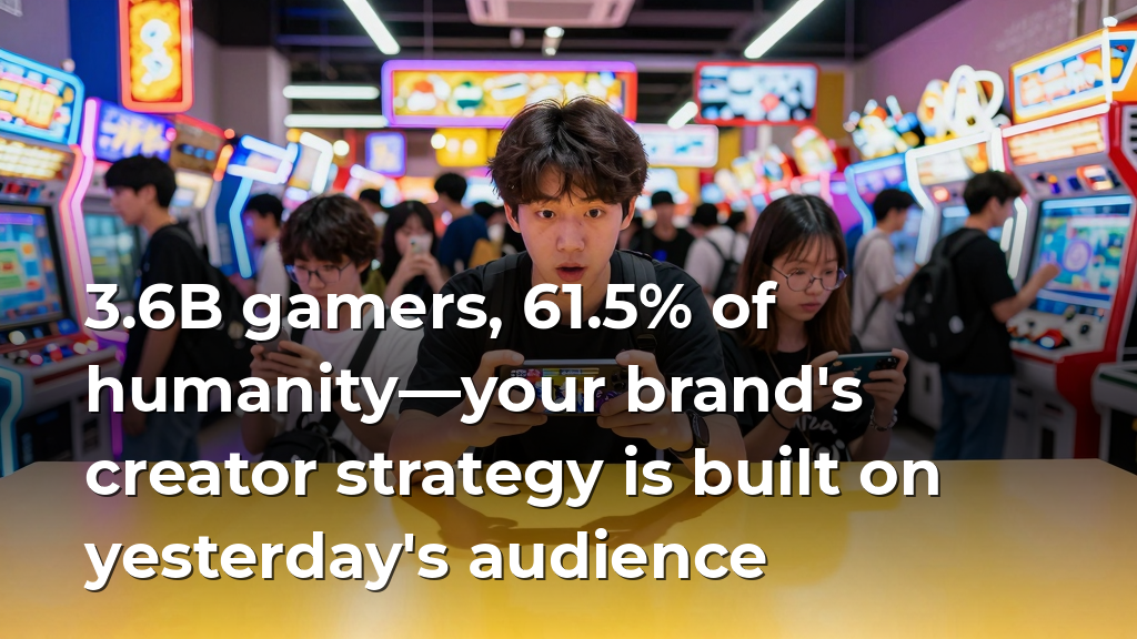 3.6B gamers, 61.5% of humanity—your brand's creator strategy is built on yesterday's audience