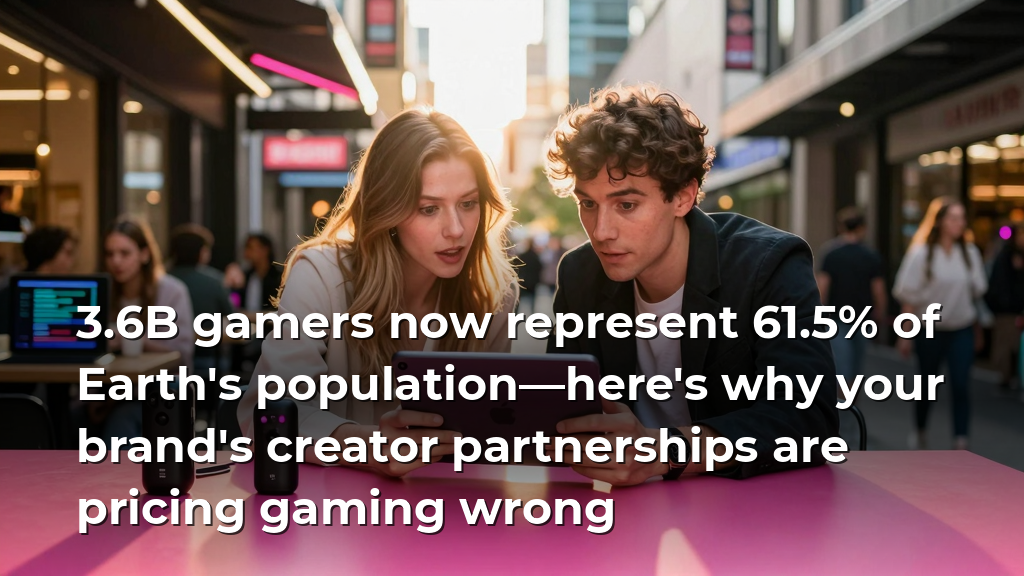 3.6B gamers now represent 61.5% of Earth's population—here's why your brand's creator partnerships are pricing gaming wrong