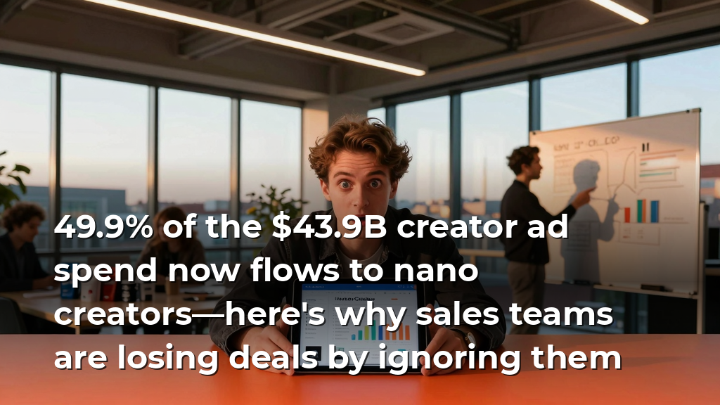 49.9% of the $43.9B creator ad spend now flows to nano creators—here's why sales teams are losing deals by ignoring them
