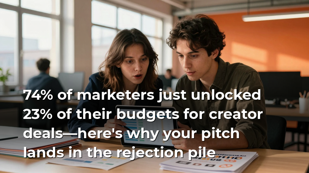 74% of marketers just unlocked 23% of their budgets for creator deals—here's why your pitch lands in the rejection pile