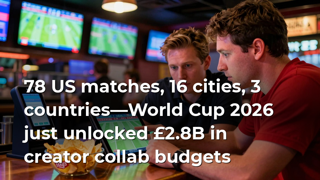 78 US matches, 16 cities, 3 countries—World Cup 2026 just unlocked £2.8B in creator collab budgets