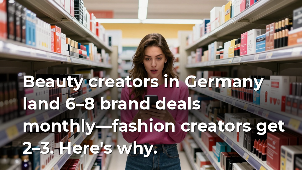 Beauty creators in Germany land 6–8 brand deals monthly—fashion creators get 2–3. Here's why.