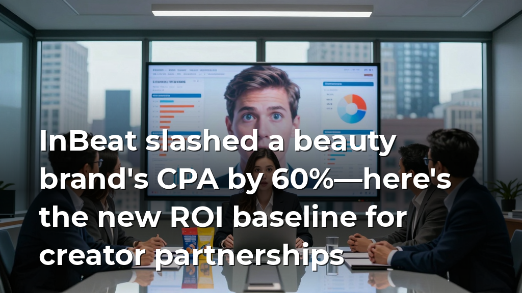 InBeat slashed a beauty brand's CPA by 60%—here's the new ROI baseline for creator partnerships