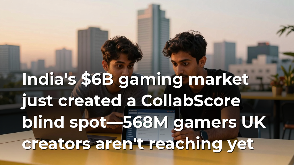 India's $6B gaming market just created a CollabScore blind spot—568M gamers UK creators aren't reaching yet