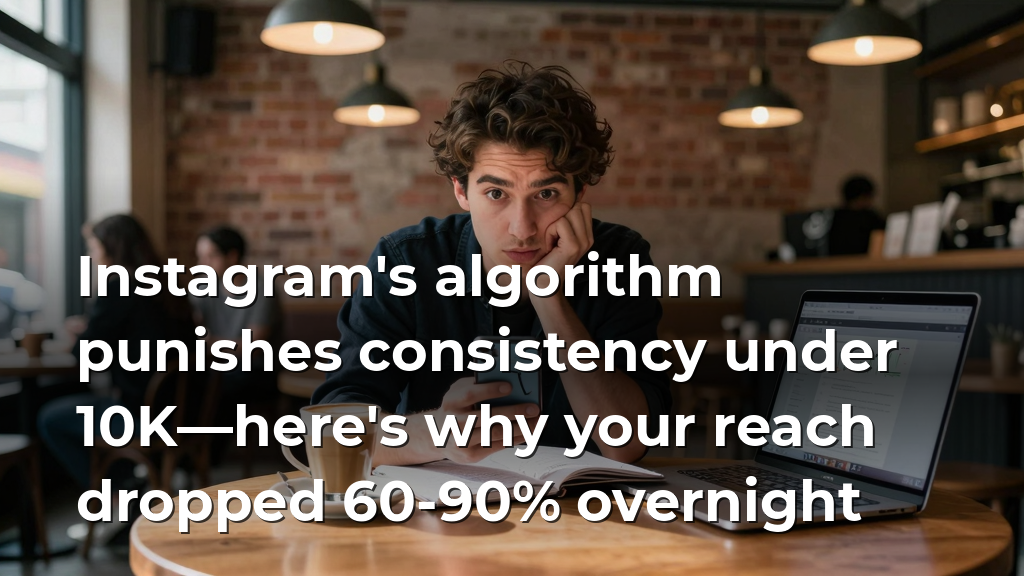 Instagram's algorithm punishes consistency under 10K—here's why your reach dropped 60-90% overnight