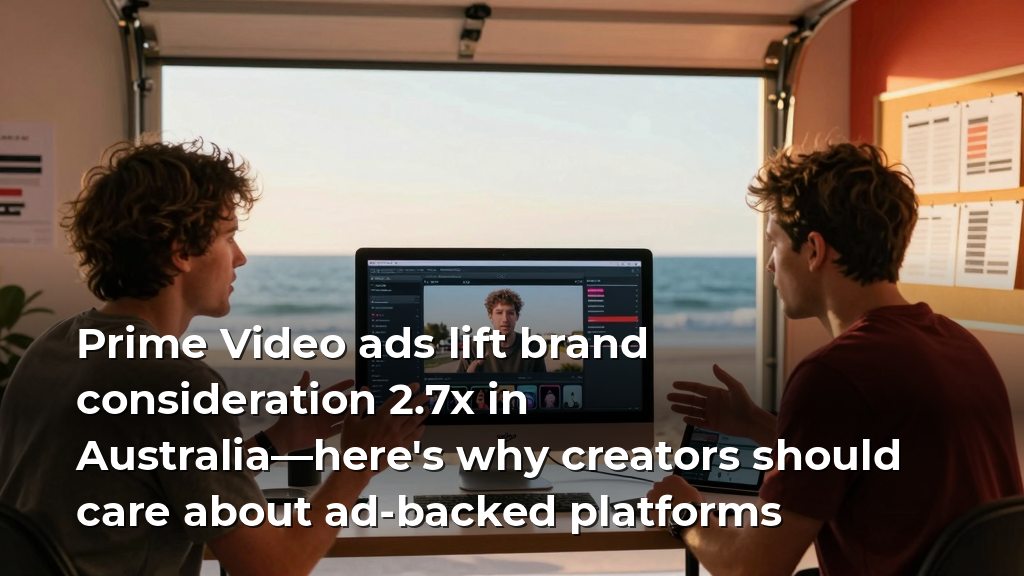 Prime Video ads lift brand consideration 2.7x in Australia—here's why creators should care about ad-backed platforms