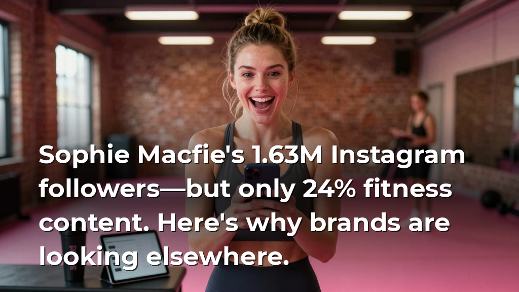 Sophie Macfie's 1.63M Instagram followers—but only 24% fitness content. Here's why brands are looking elsewhere.