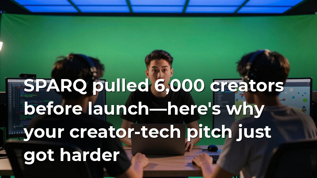 SPARQ pulled 6,000 creators before launch—here's why your creator-tech pitch just got harder