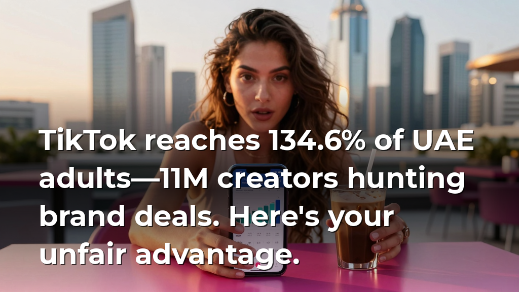 TikTok reaches 134.6% of UAE adults—11M creators hunting brand deals. Here's your unfair advantage.
