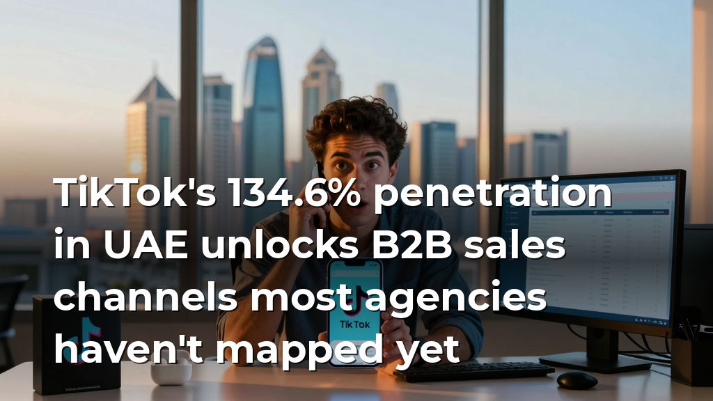 TikTok's 134.6% penetration in UAE unlocks B2B sales channels most agencies haven't mapped yet