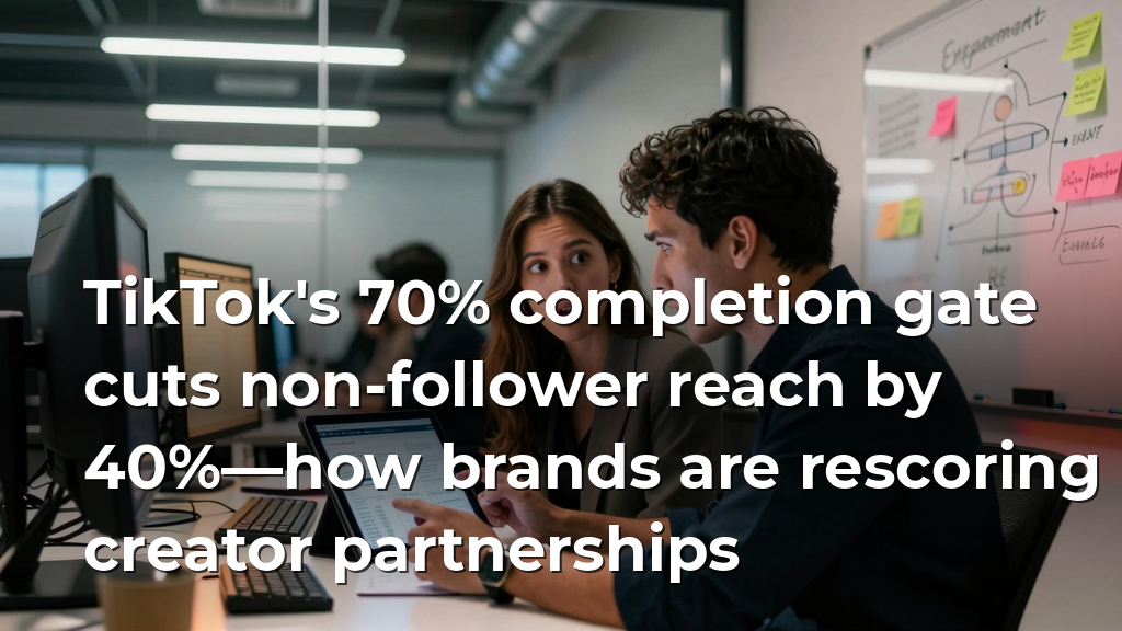 TikTok's 70% completion gate cuts non-follower reach by 40%—how brands are rescoring creator partnerships