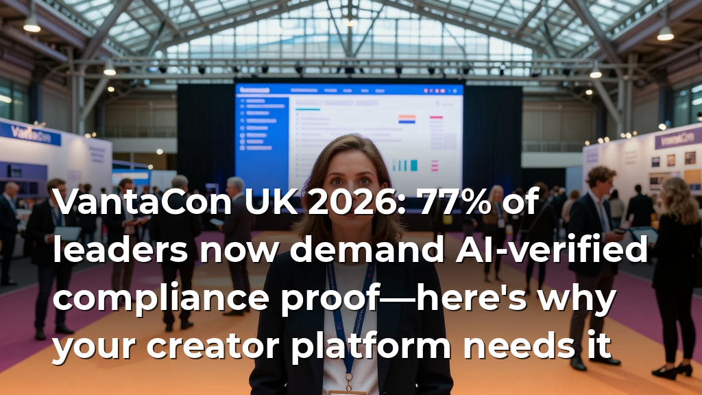 VantaCon UK 2026: 77% of leaders now demand AI-verified compliance proof—here's why your creator platform needs it