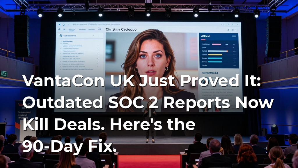 VantaCon UK Just Proved It: Outdated SOC 2 Reports Now Kill Deals. Here's the 90-Day Fix.