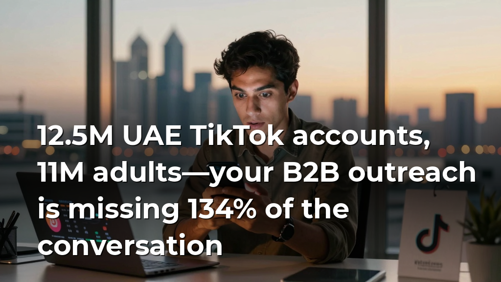 12.5M UAE TikTok accounts, 11M adults—your B2B outreach is missing 134% of the conversation