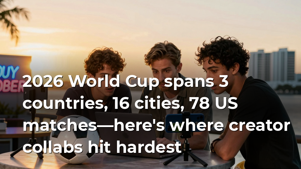 2026 World Cup spans 3 countries, 16 cities, 78 US matches—here's where creator collabs hit hardest