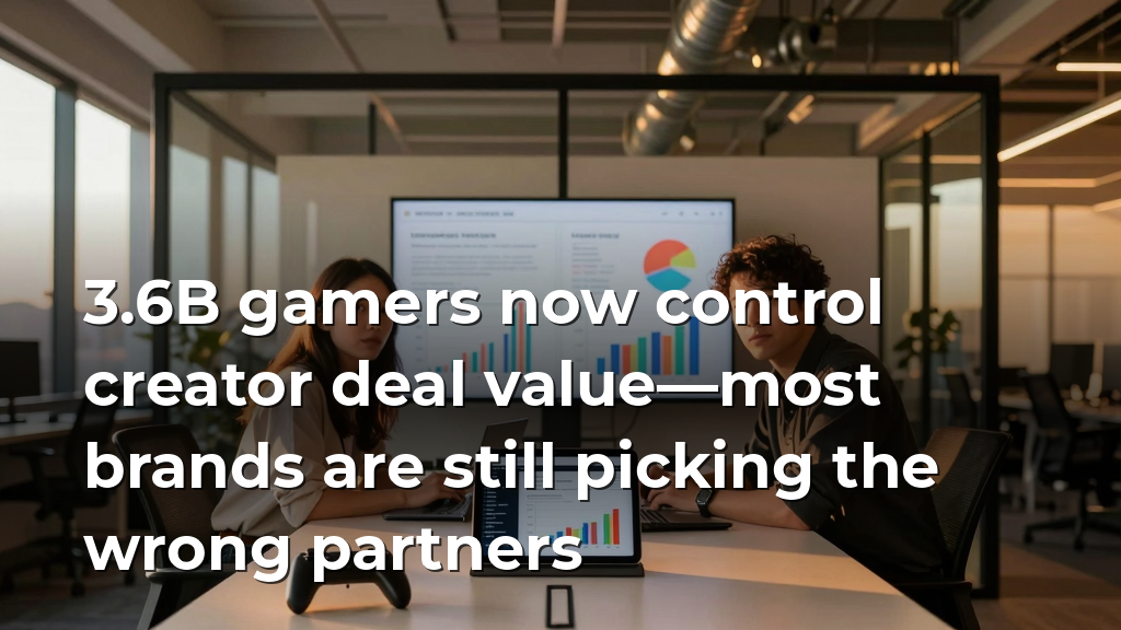 3.6B gamers now control creator deal value—most brands are still picking the wrong partners