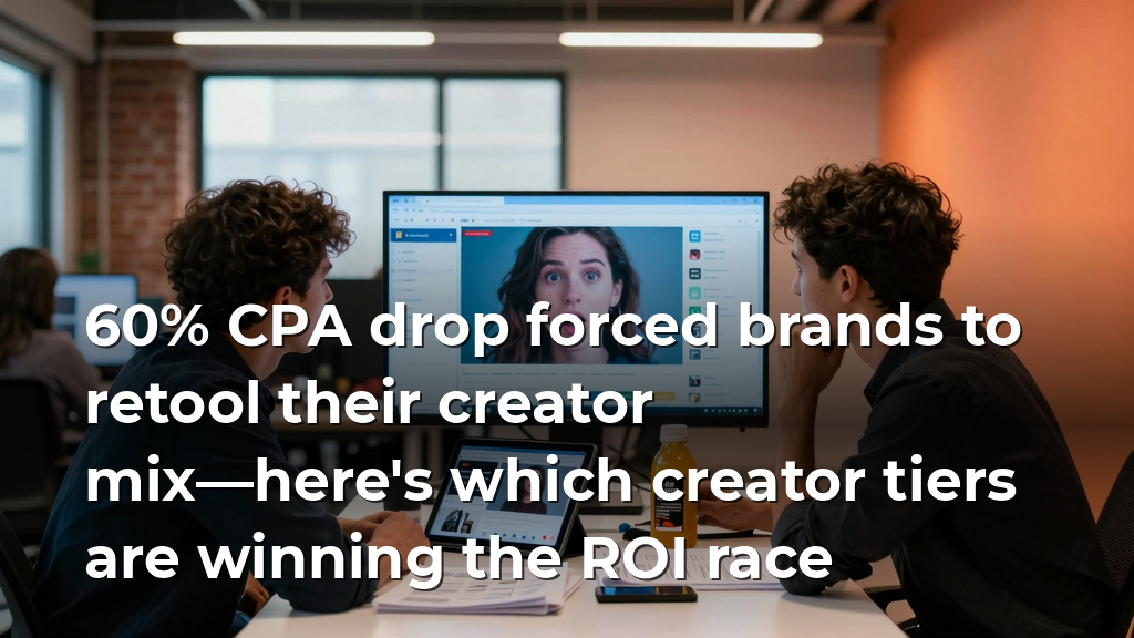 60% CPA drop forced brands to retool their creator mix—here's which creator tiers are winning the ROI race