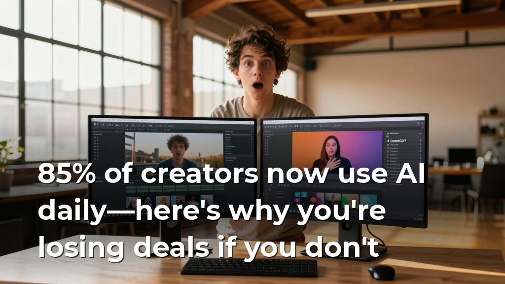 85% of creators now use AI daily—here's why you're losing deals if you don't