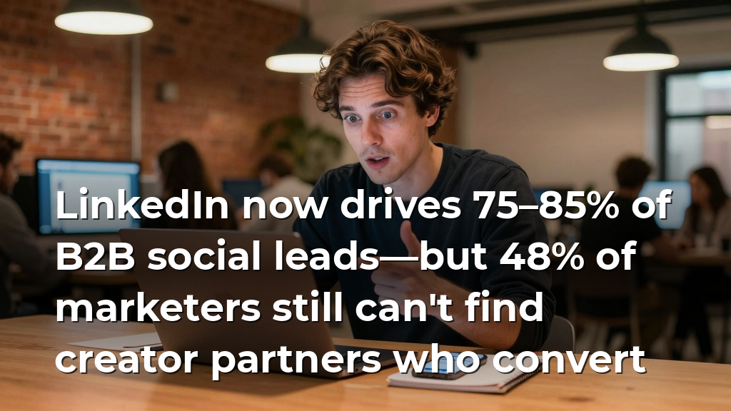 LinkedIn now drives 75–85% of B2B social leads—but 48% of marketers still can't find creator partners who convert