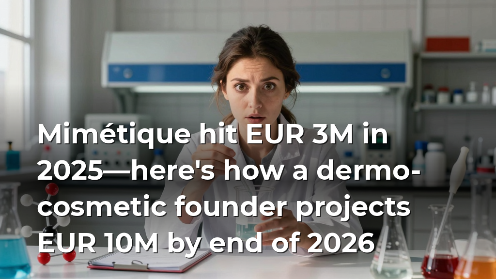 Mimétique hit EUR 3M in 2025—here's how a dermo-cosmetic founder projects EUR 10M by end of 2026