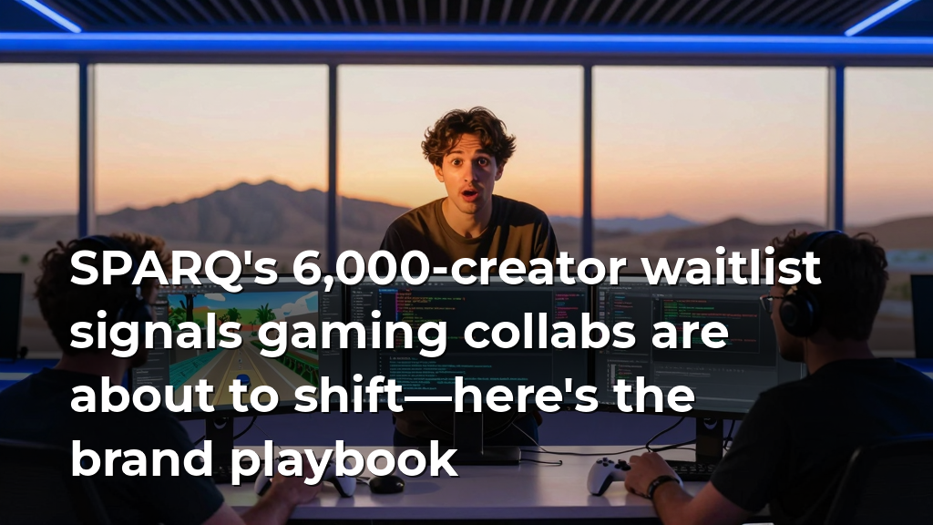 SPARQ's 6,000-creator waitlist signals gaming collabs are about to shift—here's the brand playbook