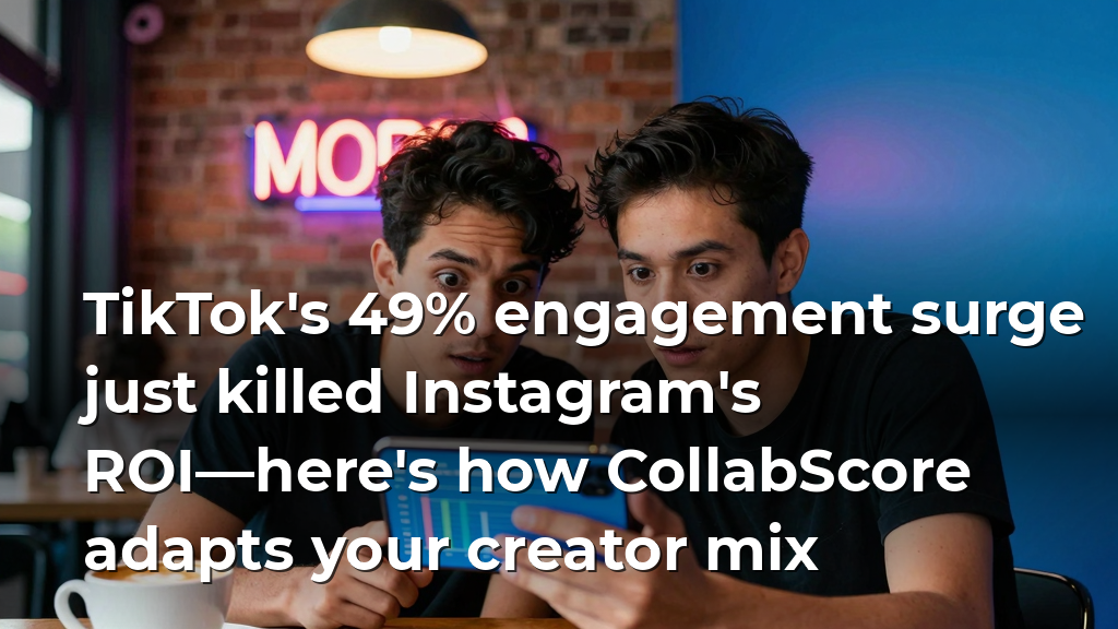 TikTok's 49% engagement surge just killed Instagram's ROI—here's how CollabScore adapts your creator mix