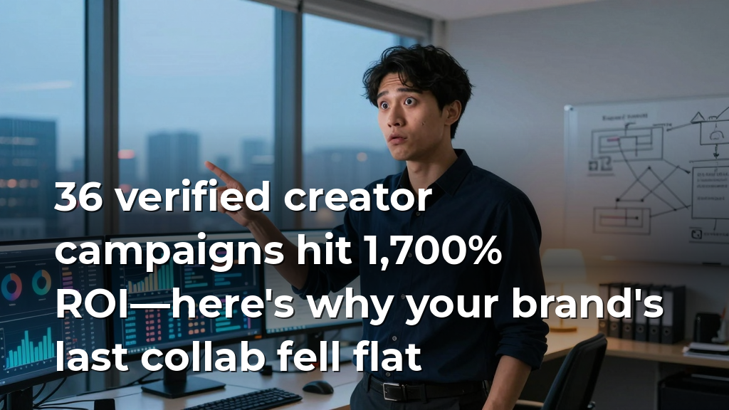 36 verified creator campaigns hit 1,700% ROI—here's why your brand's last collab fell flat