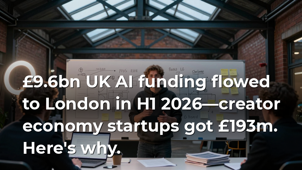 £9.6bn UK AI funding flowed to London in H1 2026—creator economy startups got £193m. Here's why.