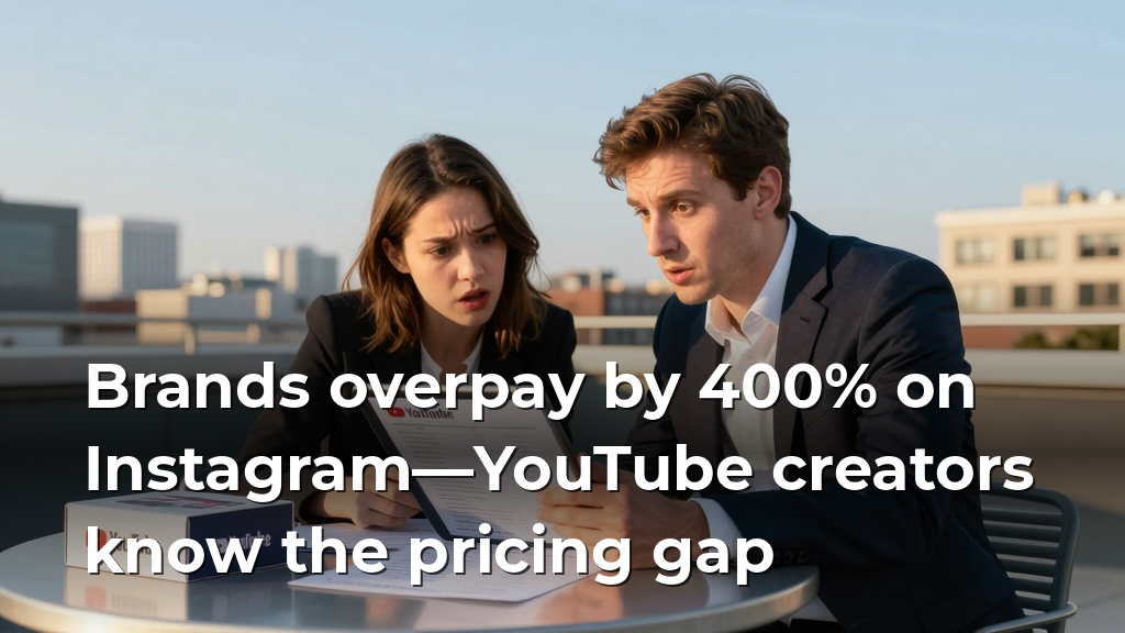 Brands overpay by 400% on Instagram—YouTube creators know the pricing gap