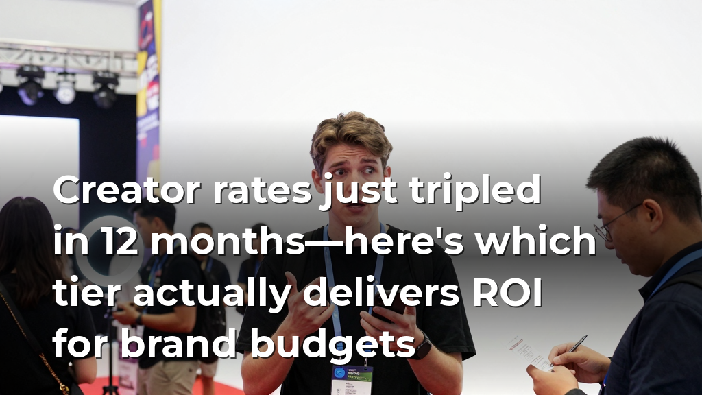 Creator rates just tripled in 12 months—here's which tier actually delivers ROI for brand budgets
