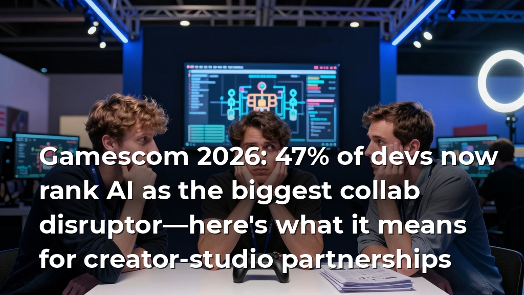 Gamescom 2026: 47% of devs now rank AI as the biggest collab disruptor—here's what it means for creator-studio partnerships