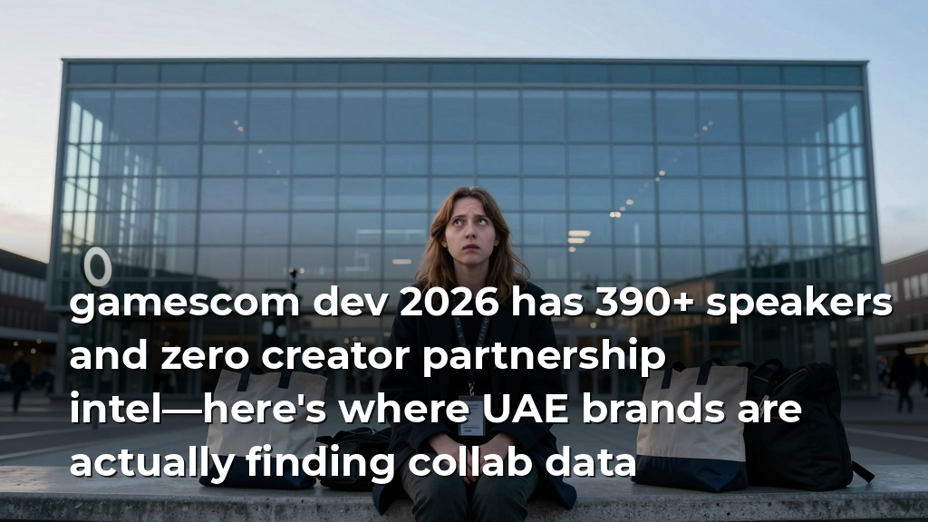 gamescom dev 2026 has 390+ speakers and zero creator partnership intel—here's where UAE brands are actually finding collab data