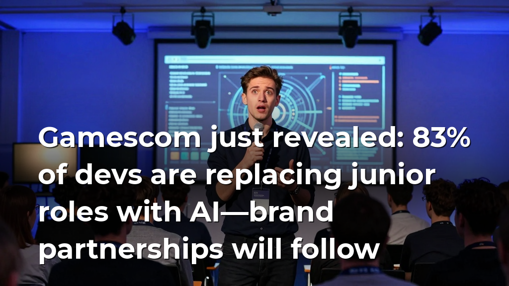 Gamescom just revealed: 83% of devs are replacing junior roles with AI—brand partnerships will follow