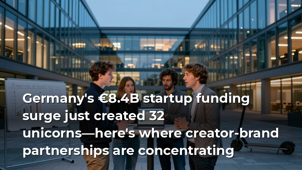 Germany's €8.4B startup funding surge just created 32 unicorns—here's where creator-brand partnerships are concentrating