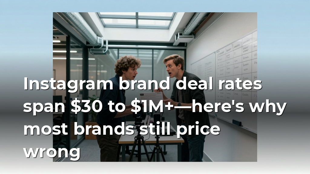 Instagram brand deal rates span $30 to $1M+—here's why most brands still price wrong