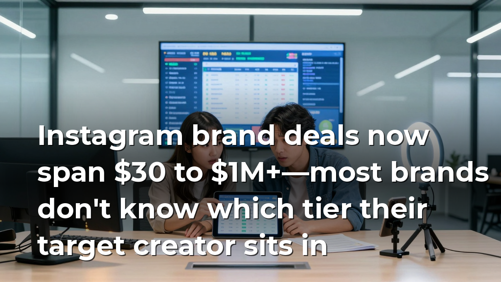 Instagram brand deals now span $30 to $1M+—most brands don't know which tier their target creator sits in