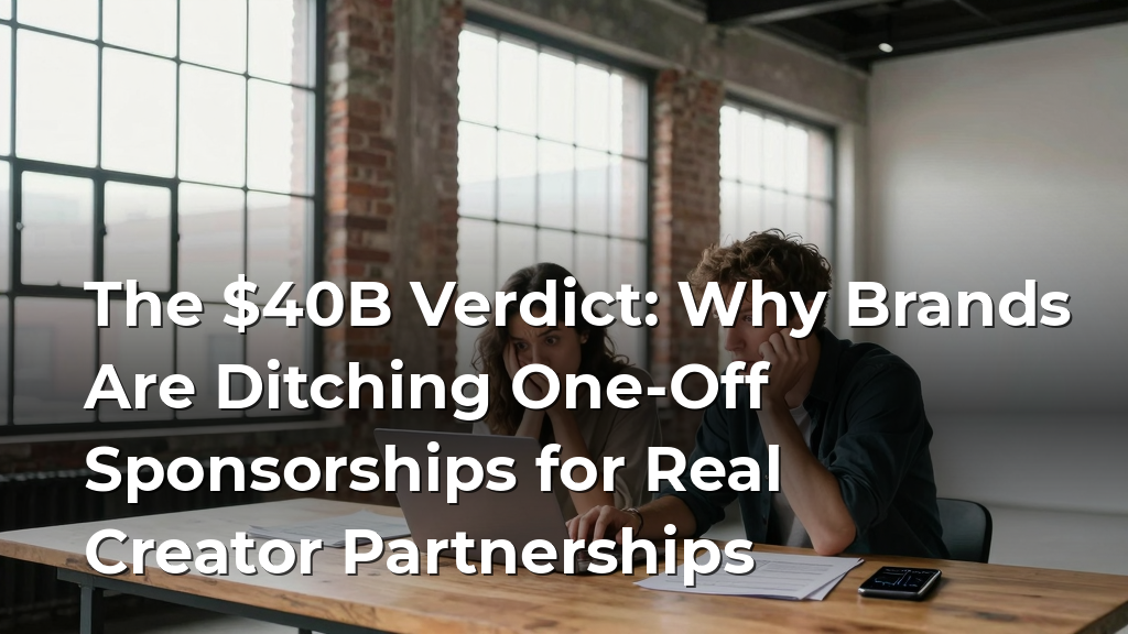 The $40B Verdict: Why Brands Are Ditching One-Off Sponsorships for Real Creator Partnerships