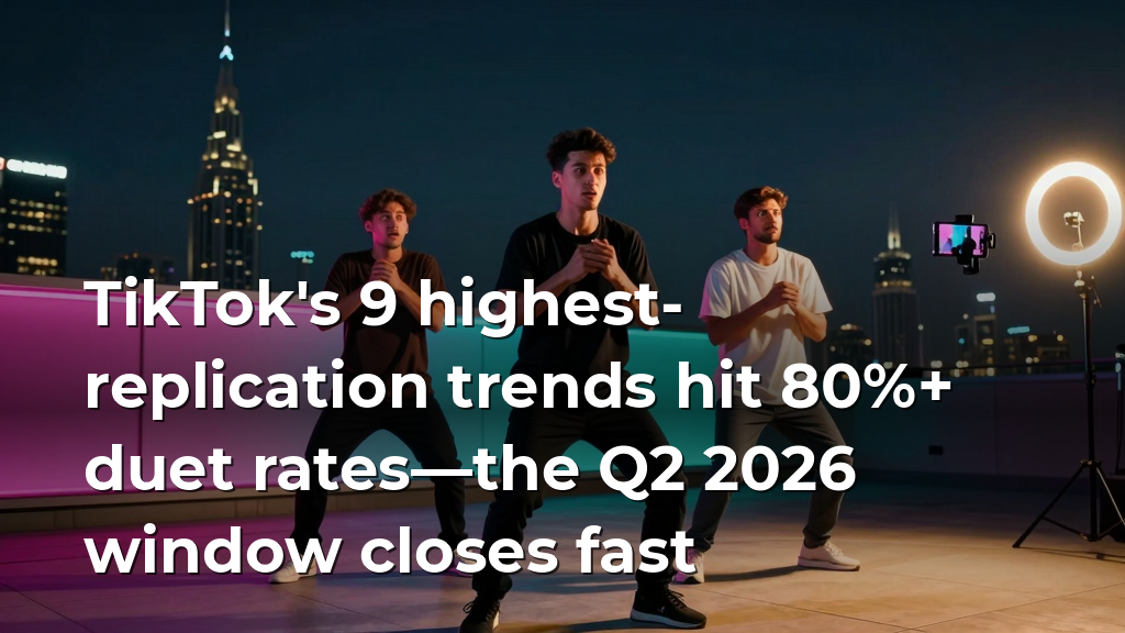 TikTok's 9 highest-replication trends hit 80%+ duet rates—the Q2 2026 window closes fast