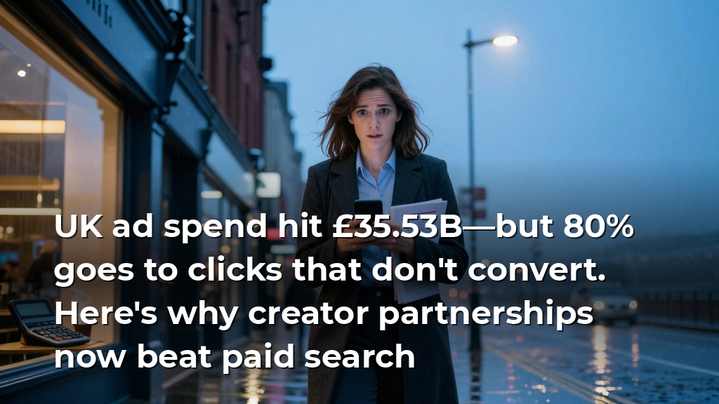UK ad spend hit £35.53B—but 80% goes to clicks that don't convert. Here's why creator partnerships now beat paid search